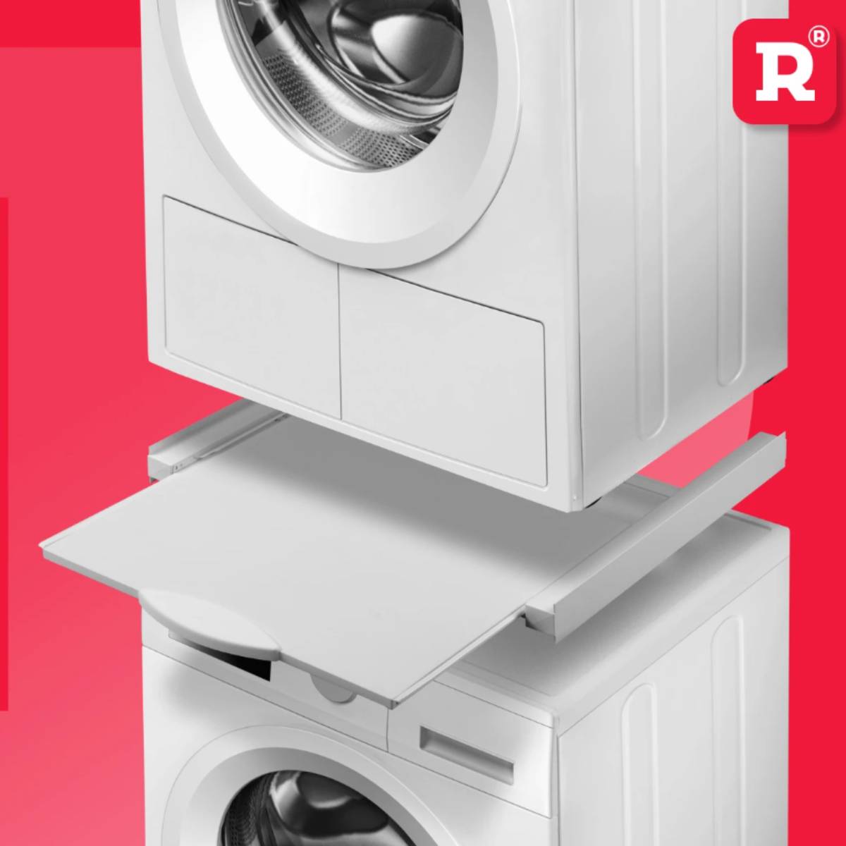ROLLER Βάση Σύνδεσης Πλυντηρίου – Στεγνωτηρίου με Συρτάρι, Λευκό | Roller| Image 5
