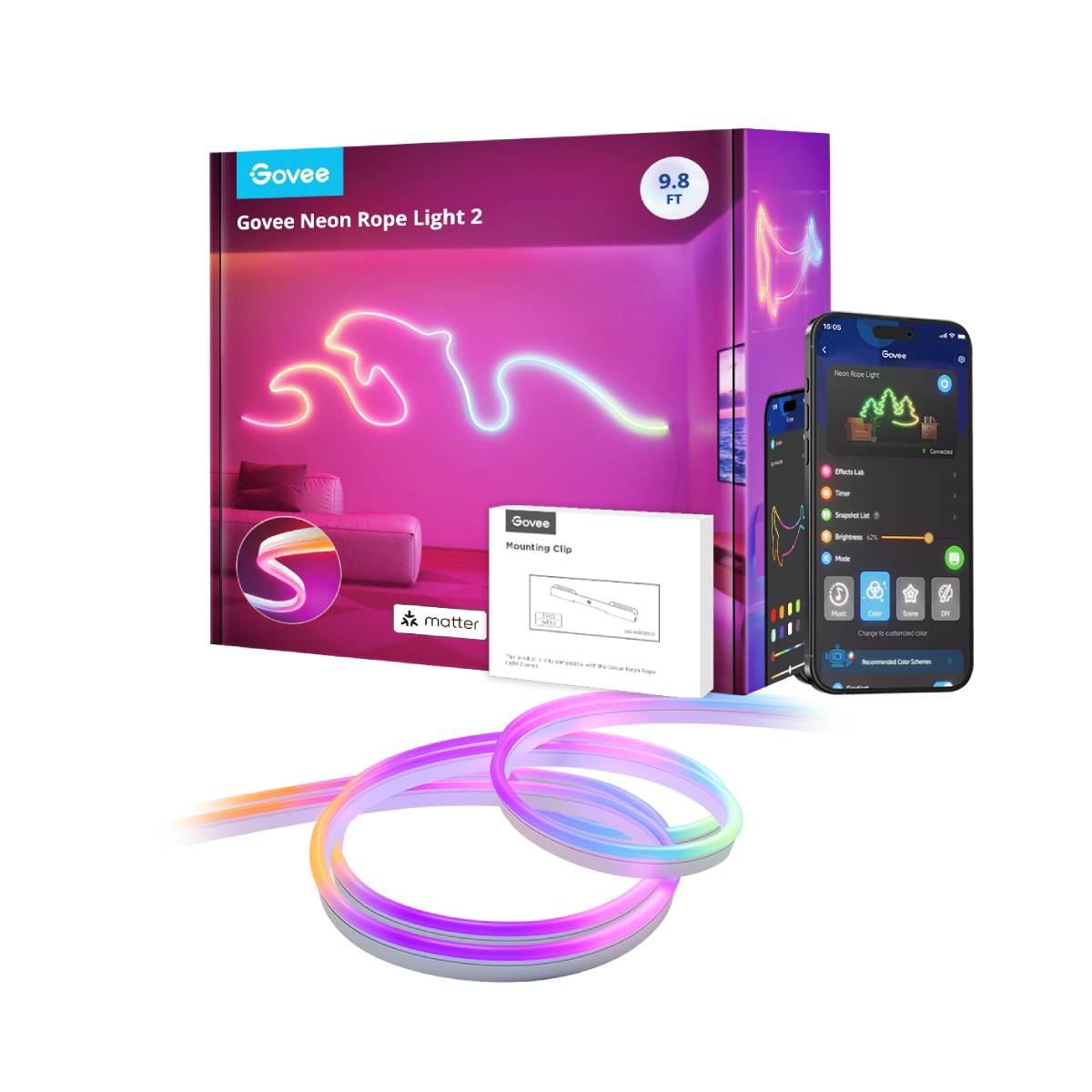 GOVEE H61D3  Neon Rope Light 2 Ταινία Φωτισμού Τοίχου, 3 m | Govee| Image 1