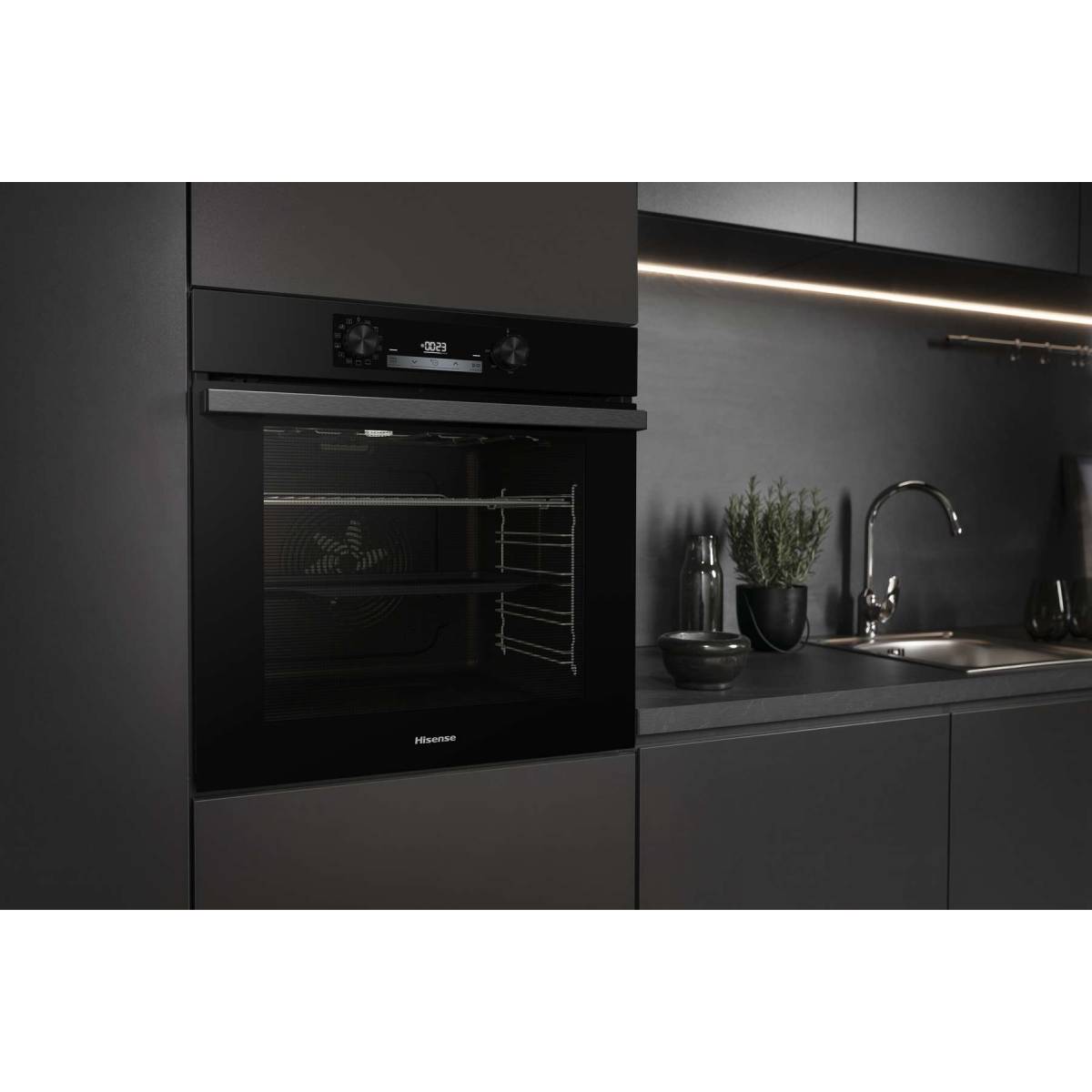 HISENSE BI64211PB Εντοιχιζόμενος Φούρνος με Πυρόλυση & AirFry, Μαύρο | Hisense| Image 5
