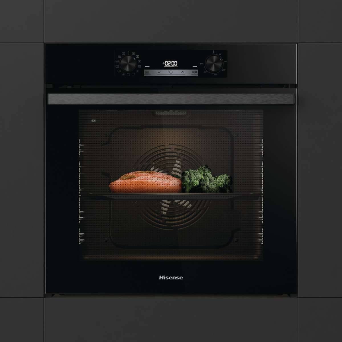 HISENSE BI64211PB Εντοιχιζόμενος Φούρνος με Πυρόλυση & AirFry, Μαύρο | Hisense| Image 3
